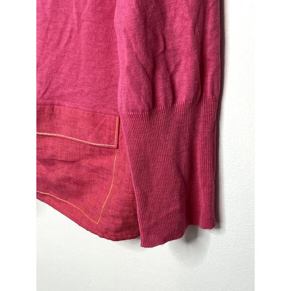 NWT Sigrid Olsen Fiesta Samba Island Flower Pink Long Sleeve Button Sweater 1X - Picture 4 of 9